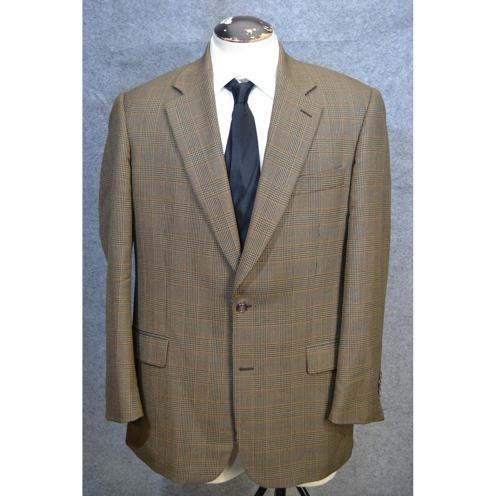 Brooks Brothers Sport Coat Mens 44 Brown Plaid Wool Tweed Blazer Jacket Canada